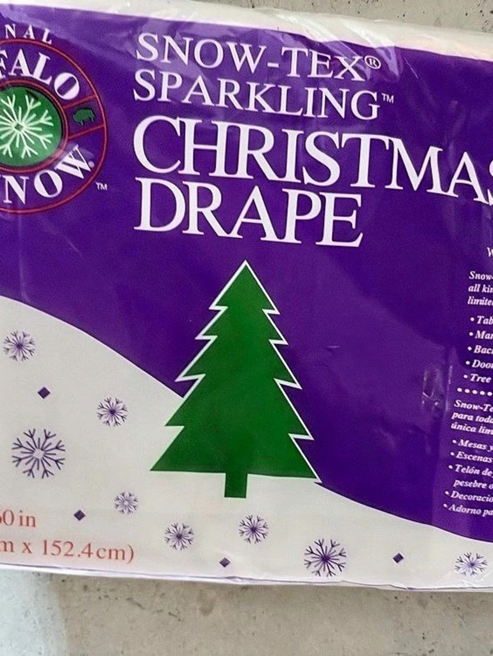 Buffalo Snow-Tex Sparkling Christmas Drape Purple & Green